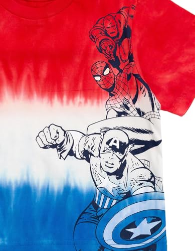 Marvel Avengers July 4th Little Boys Matching Family T-Shirt Tie Dye Red/White/Blue 6 - image 5