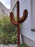 Escultura de metal oxidado para jardín, figura de cactus, símbolo de la suerte, 65 x 10,5 x 150 cm '031990