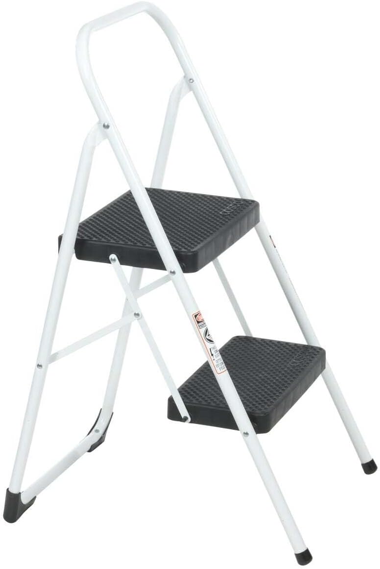 COSCO Two Step Big Step Folding Step Stool, Gray