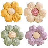 XIAIJIA 4 Pcs Flower Pillow Flowers Shaped Pillow Cushion Decorative Daisy Pillow for Bed Cute Throw Pillow Flower Floor Pillow Soft Seat Cushion 15.7'