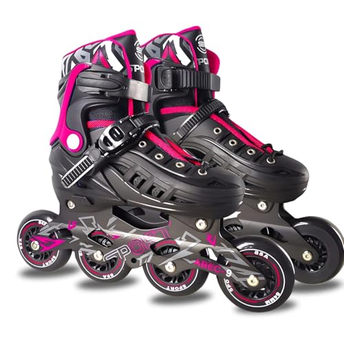 Patins Adulto Inline ABEC-9 - Freestyle Urban para Performance Profissional, Rodas de PU 84mm com Dureza 85A (Rosa, M (34 ao 38))