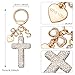 Manlosen Cute Fashion Cross Keychain Initial Letter Keys Charm Gifts for Women with Key Ring Purse Charms for Handbags