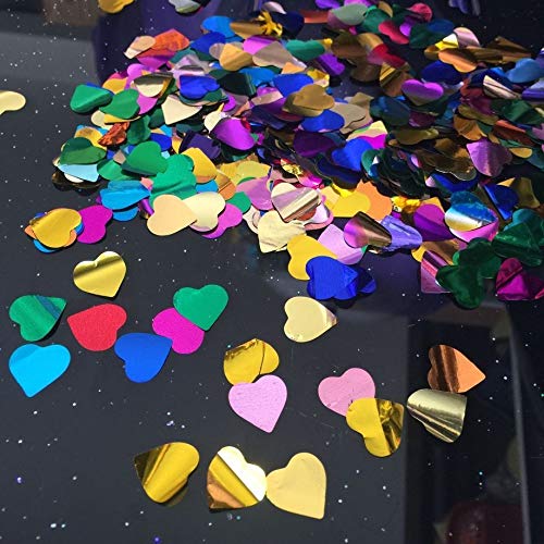 Hipihom 5000Pcs Multicolor Glitter Confetti Sequins For Wedding Birthday Party Christmas Table Decoration Diy Crafts, 0.6 Inches, Heart #TOP4