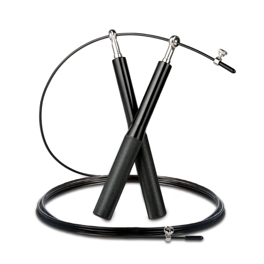 AccLoo Skipping Rope, Adjustable Jump Rope with Non-slip Handle and Rapid Ball Bearings, Steel Wire Speed Jumping Rope for Fitness, Fat Burning Exercises, Boxing, Crossfit