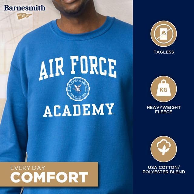 Barnesmith Crewneck Sweatshirt for College, Heritage Logo, Adult Unisex - Image 3