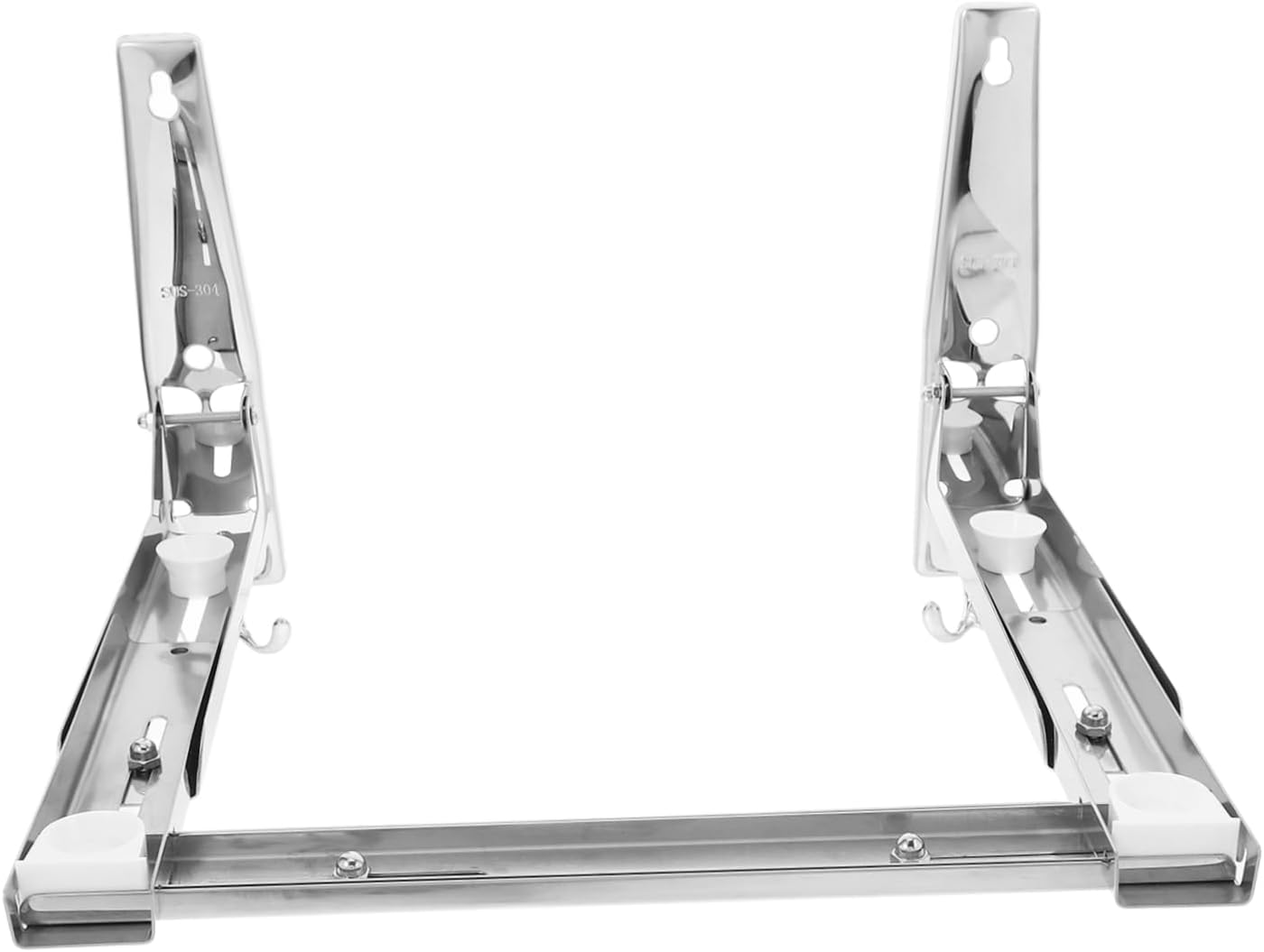 100Lbs Stainless Steel Adjustable Microwave Oven Wall Shelf Bracket Heavy Duty Load Capacity Expandable Kitchen Storage Rack with Fixing Kit Versatile and Design