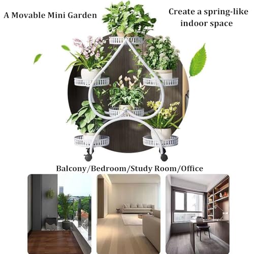Support pour 6 pots de fleurs mobile et polyvalent sur 4 niveaux - 5