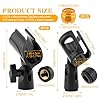 3 PCS Mic Clips for Stands Set, Universal Microphone Clip Holder, Adjustable Mic Holder for Stand with 2 pcs 5/8" Male to 3/8" Female Screw Adapter for Wired Wireless Microphones #1