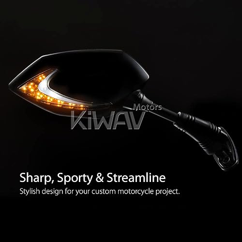 Miniatura 2 de KiWAV Lucifer - Espejos retrovisores LED de dos tonos, color negro, compatible con Ducati Panigale Series