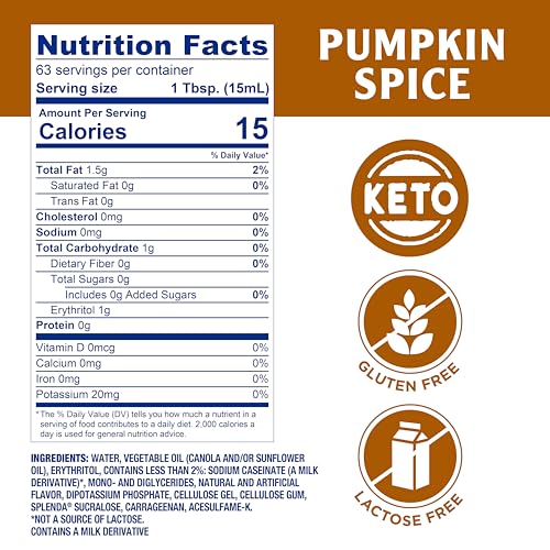 Image of SPLENDA Sugar Free Pumpkin Spice Coffee Creamer, 32 Fl Oz. (Pack of 2)