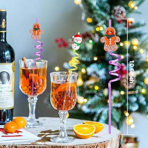 24 pitillos navideños decorativos con 2 cepillos de limpieza miniatura 2