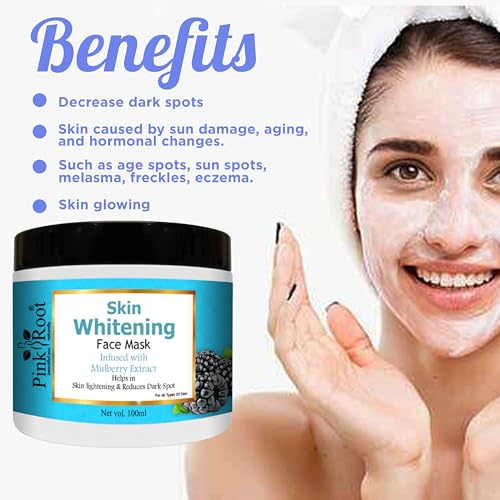 Image of Pink Root Skin Whitening Mask with Niacinamide 100ml, reduces dark spots, acne scars, faded colors & Gives ultimate brightening