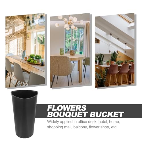 Cubo triangular negro de plástico para flores en decoración de hogar 6