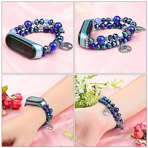 Correa de ágata de mijo pulsera ajustable con bisel de cristal 4