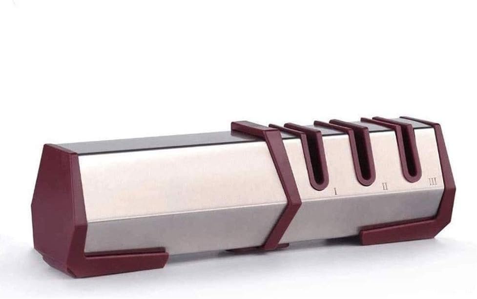 Kitchen Knife Sharpener, 3-Stage Chef Knife Sharpener Restore Dull Knife for A Sharp Edge, Safely, and Easy to Use for Kitchen, Camping & Hiking