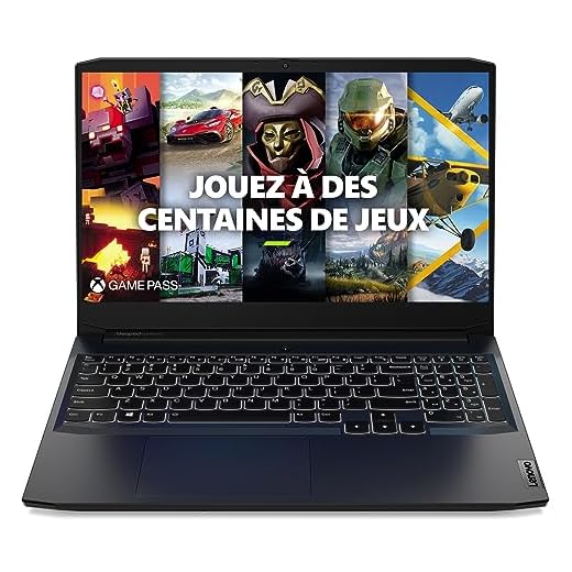 Lenovo IdeaPad Gaming 3 15IHU6 15.6" Full HD (Intel Core i5-11300H, 8Go de RAM extensible 16Go, 512Go SSD,NVIDIA GeForce RTX 3050, Windows 11 Home) Clavier AZERTY rétroéclairé Français - Noir