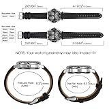 BISONSTRAP pasek do zegarka, skórzana bransoletka w stylu vintage, szerokość paska - 14 mm, 15 mm, 16 mm, 17 mm, 18 mm, 19 mm, 20 mm, 21 mm, 22 mm, 23 mm, 24 mm, Czarny z beżową nicią, 18mm, Vintage