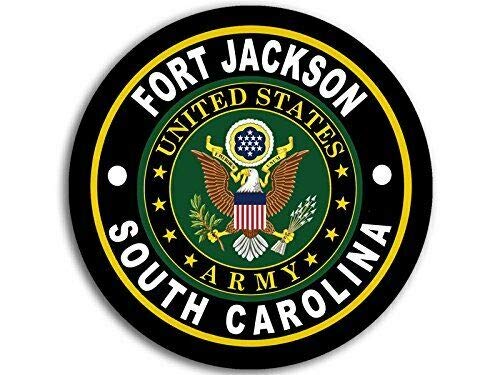 Magnet 4x4 inch Round Fort Jackson Army Base Sticker (Logo Insignia Emblem sc) Magnetic Magnet Vinyl Sticker