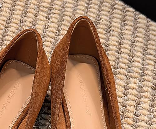 Niction Suede Flats for Women Casual Trendy Fall Pointed Toe Flat Shoes Cute Mary Jane Ballet Flats Shoes Comfortable Dressy Work Flat 20254