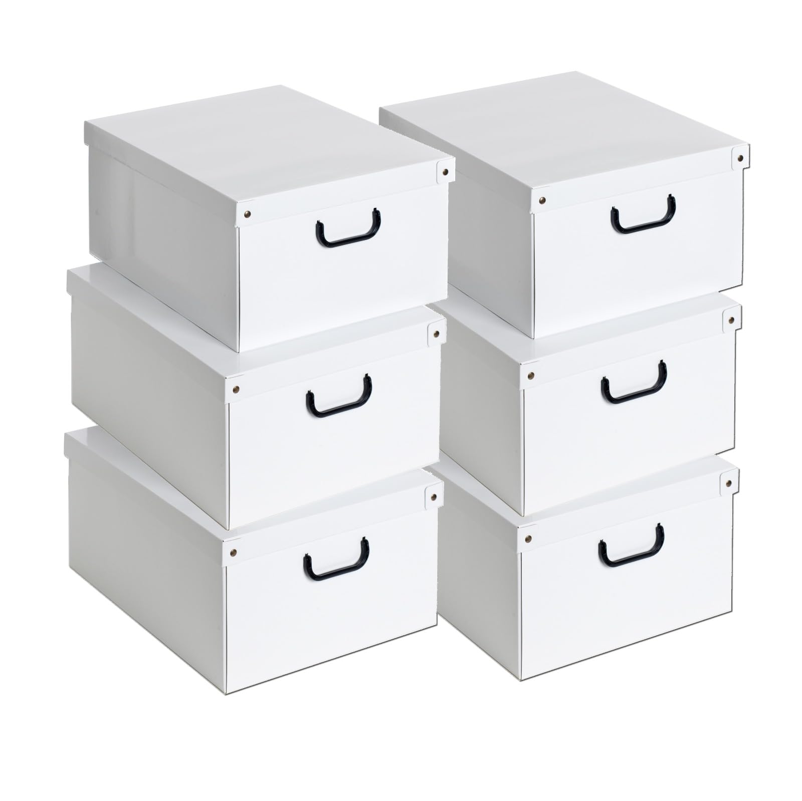 Lavatelli Cajas Almacenaje Cartón y Tapa Blanco 40x50x25cm Set 6 Decorativa | Caja almacenaje con tapa en cartón y asas, set de 6 cajas de 40x50x25 cm, para ropa, mantas y juguetes. Made in Italy