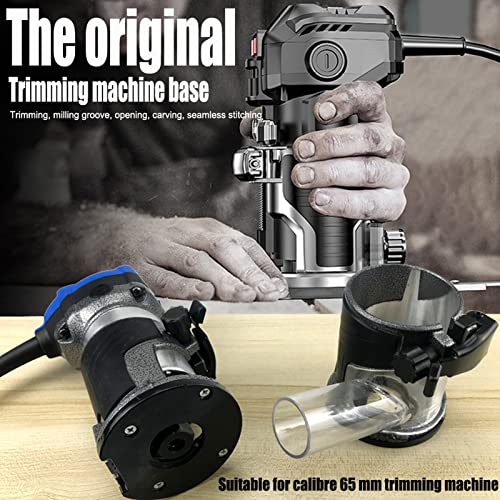 Trimming Machine Base, Aluminum Alloy Plunge Router Base with Dust Collection Cover, Transparent Woodworking Slotting Machine Dust Cover Wood Milling Base for Trimming Milling Grooving Carving - Image 3