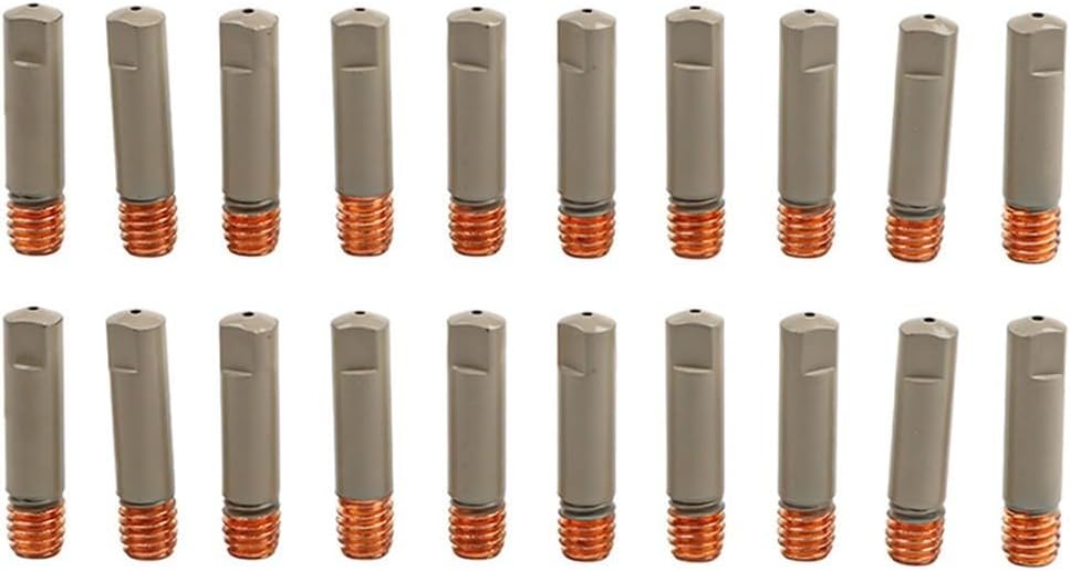 For Mig Welding Tips Set 20PCS with Copper Material and NonStick Coating M6 x 1 0 Thread 0 9mm Aperture Contact Tips Fit Multiple Mini For Mig Torch Brands (0.9mm)