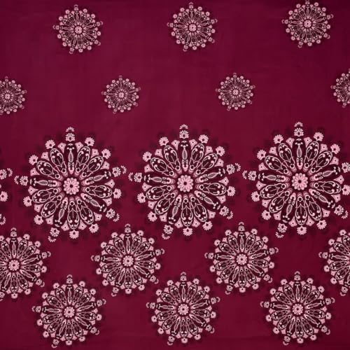 Image of Vaini Premium Heavy Cotton Flat Bedsheets with 2 King Size Pillow Covers || Double Bed 350 TC || 90 x 100 Inch King Size Flat || :- Maroon Big Flower