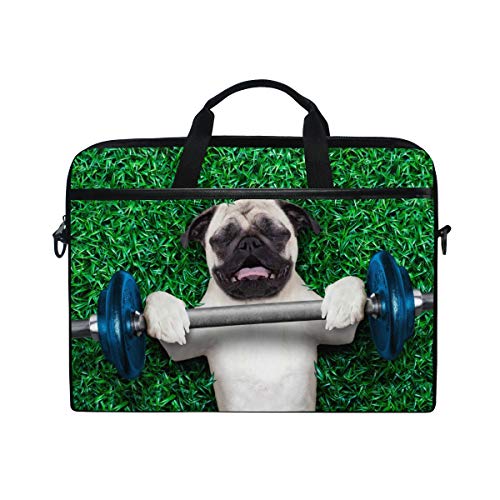 Funda bandolera para portátil de 13 a 14 pulgadas Port Dog Pug para la oficina y universidad