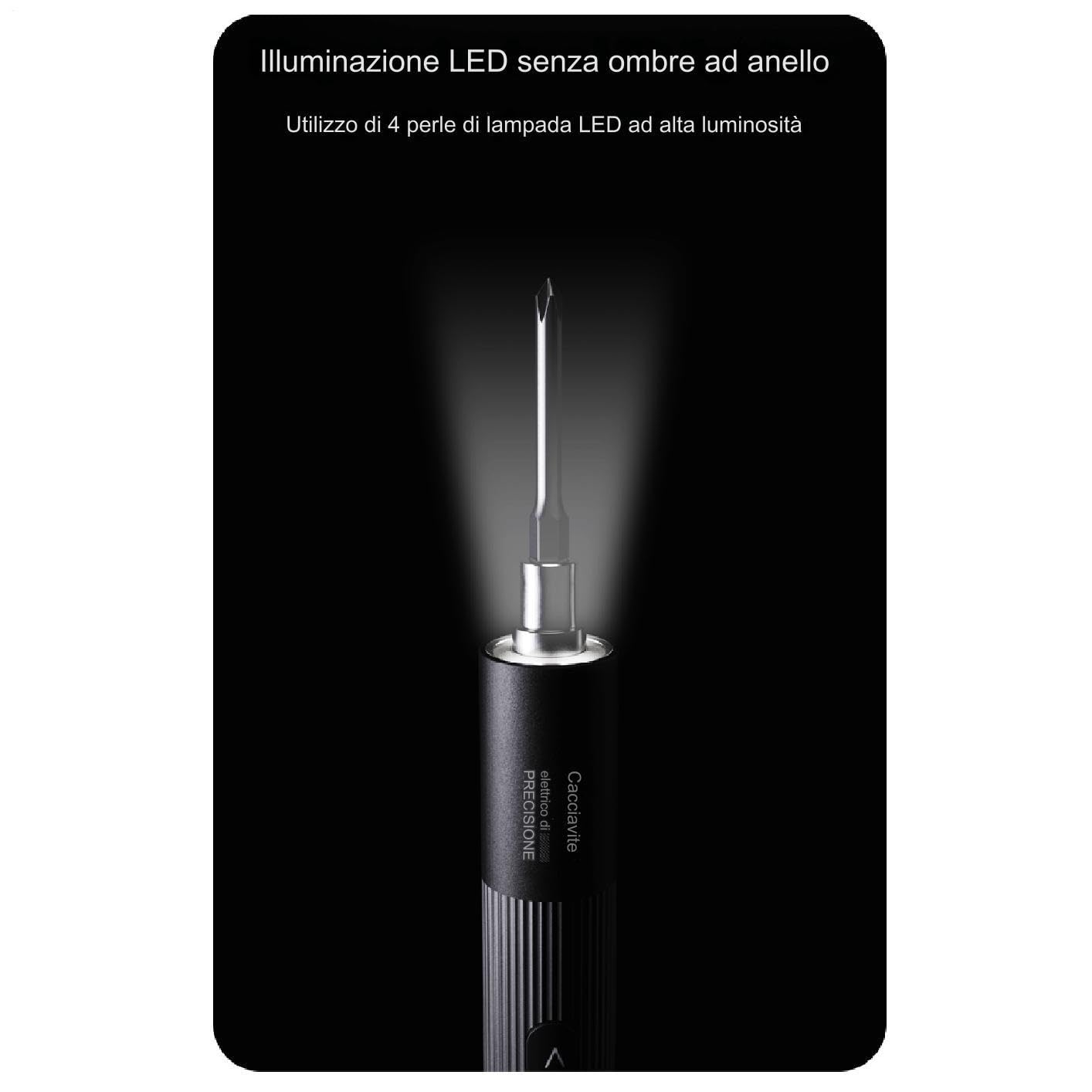 Set Di Cacciaviti Elettrici 50 In 1 Utensili Cacciavite Di Precisione | 3 Impostazioni Di Coppia Luce A LED Avvitatore Per Occhiali Per Uomini, Elettricista, Riparazione di PC, Orologio, Laptop, O
