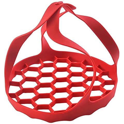 Pressure Cooker Sling Portable Nonstick Silicone Bakeware Sling for Instant Pot Anti Scalding Bakeware Lifter Steamer Rack(RED) Cover