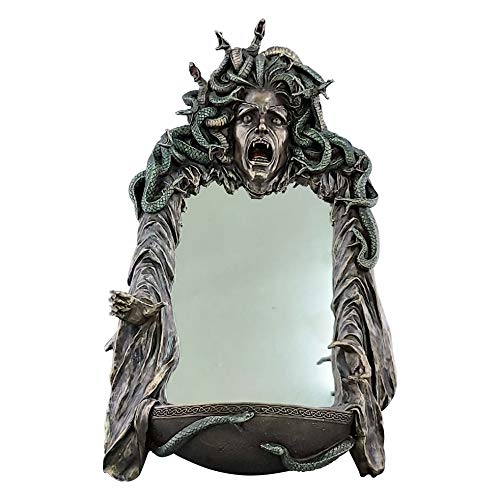 Medusa Head Of Snakes Gothic Wall Mirror Décor Statue Sculpture Bronze Finish #TOP15