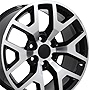 OE Wheels LLC 20 Inch Fits Chevy Silverado Tahoe GMC Sierra Yukon Cadillac Escalade CV92 20x9 Rims Gloss Black Machined SET