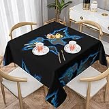 Matériau de la nappe imprimée carte du monde = >> 100 % polyester - Taille de la nappe : 137 x 137 cm