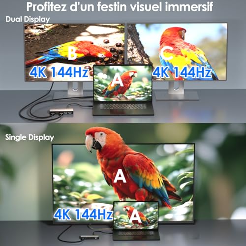Station d'accueil USB C double HDMI pour le télétravail multi-écrans - 3
