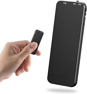 40H Gravador de Voz, Gravador de Voz Mini 64GB com Estojo de Metal Preto, Gravador de Áudio USB-C para Gravar Aulas, Reuniões e Entrevistas