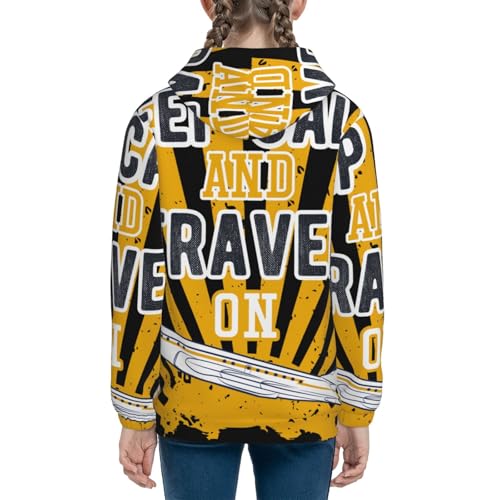 Keep Calm and Travel On Kids Pullover Hoodies Boys Sweatshirts Girls Athletic Clothes with Pocket4