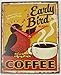 Produktbild Schmiedegarten Wanduhr Early Bird Coffee - Uhr aus Metall im Vintage Shabby Stil - Blechschild Hängeuhr