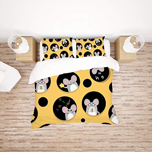 Top Carpenter Conjunto de capa de edredom de 3 peças com capa de edredom Mouse Live in Cheese 1 capa