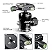 Fotopro Low Profile Ball Head, 33mm CNC Metal 360 Degree Panoramic Rotating Tripod Head with 1/4 Quick Release Plate Max Load 33lbs/15kg for Tripod Monopod DSLR Camera Camcorder