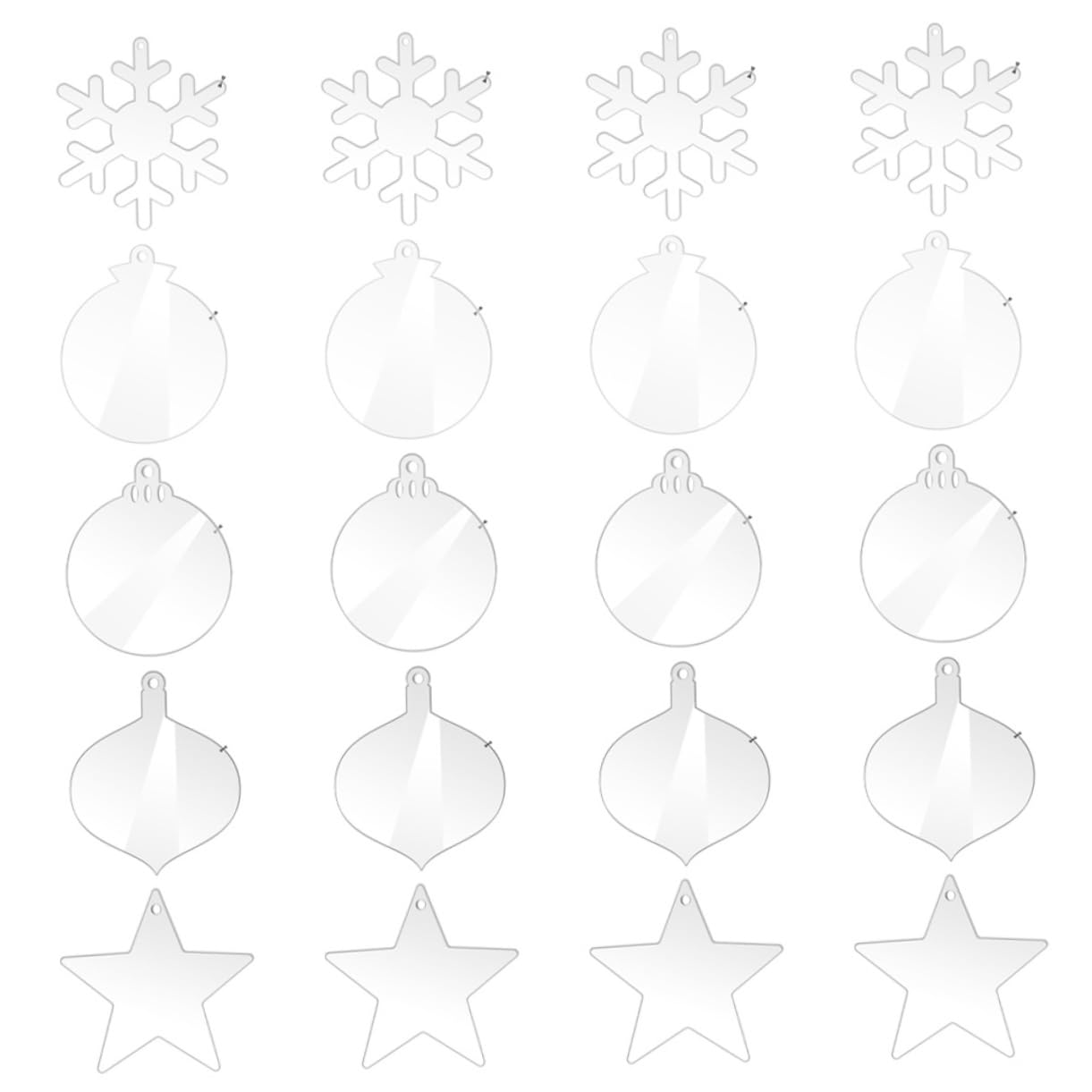 PRETYZOOM 60 Stk Acryl-Schneeflocke Weihnachtsbaum-Hängeornamente hängendes Schneeflockendekor christbaum anhänger tannenbaum anhänger Weihnachtsdekore weihnachtliche Ornamente Transparent