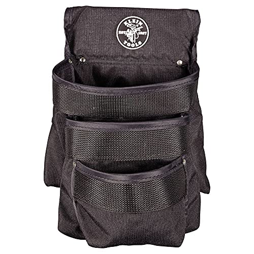 Black Friday - 80% OFF Klein Tools 5703 Tool Pouch, PowerLine Series Utility Pouch Fits Tool Belts up to 2.5-Inch, Strong Rivet Reinforced Stitching, 3-Pocket