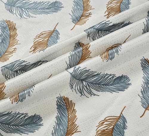 Image of Yarnis Feather Printed Light-Filtering Curtains 5 Feet Long for Window Living Room, Grey, Parda, 1 Piece