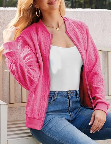 Image of WROLEM Zip Up Sweatshirts for Women Casual Outfits Cardigan Outerwear Trendy Winter Jackets Coat