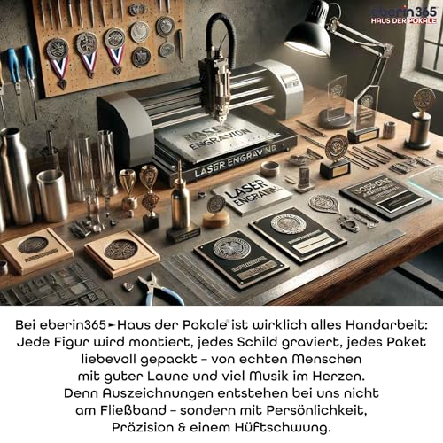 eberin – 2,5 cm Mini-Kegelpin Edelstahl-Pokal | Kegeln Trophäe & Award | Ideal für PudelKönig, Kegelfreunde