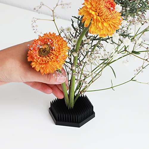 Wazakura Black Hexagon Kenzan, Japanese Ikebana Flower Holder pin cushion 2.6" (68mm) - Image 3