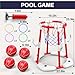 VGY Pool Basketball Hoop 2-in-1 with 4 Balls, 12 Rings & Pump - Floating Water Basketball Set for Swimming Pool Games, Outdoor/Indoor Family Toy Kids Ages 3-12 & Adults (Red)