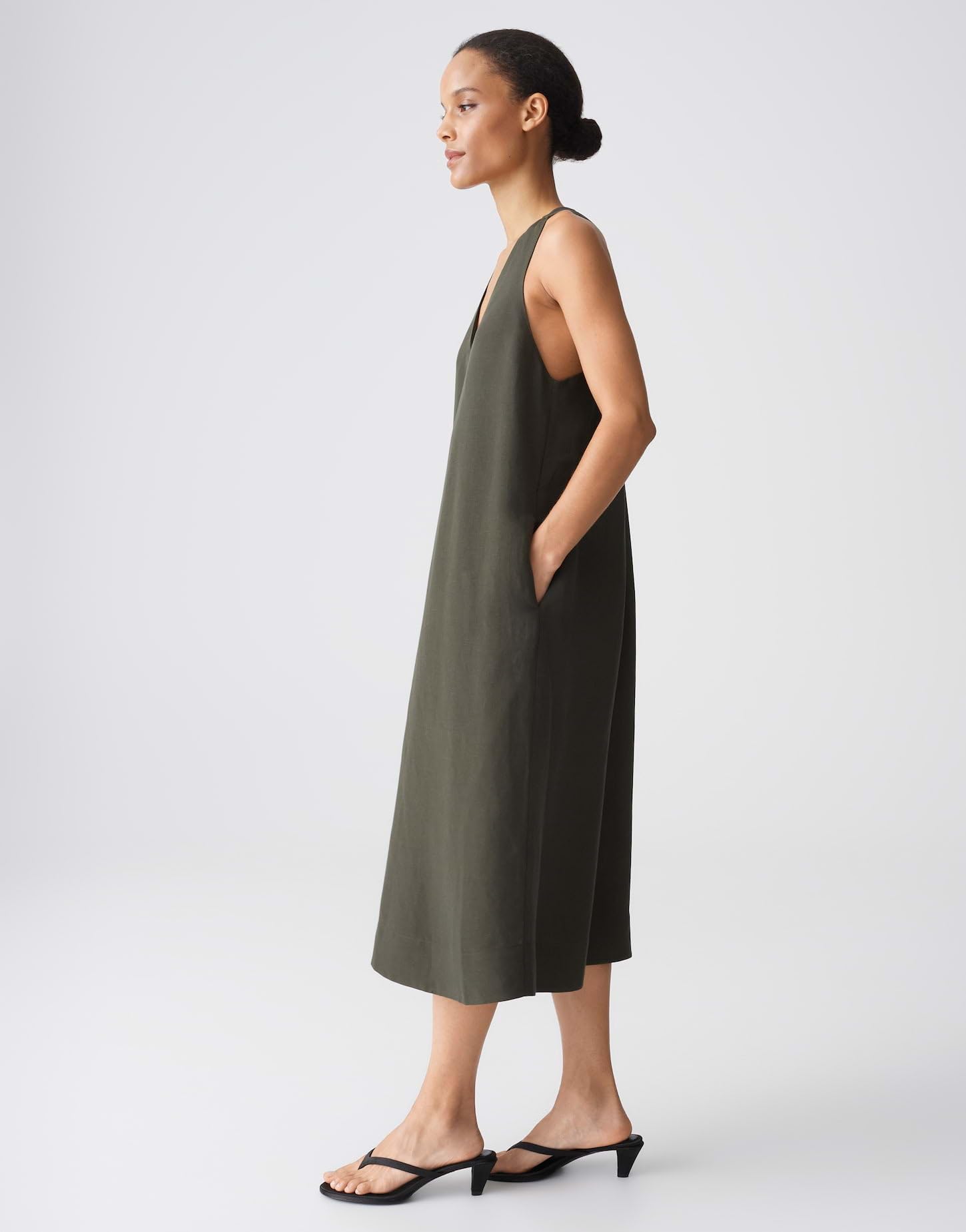 OPUS Damen Midikleid | Neckholderkleid aus nachhaltigem Viskose Leinen Mix