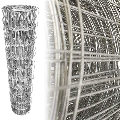 Preisvergleich Produktbild Garmix Gartenzaun Maschendrahtzaun Gitterzaun (50x50mm, 25m, Verzinkt)