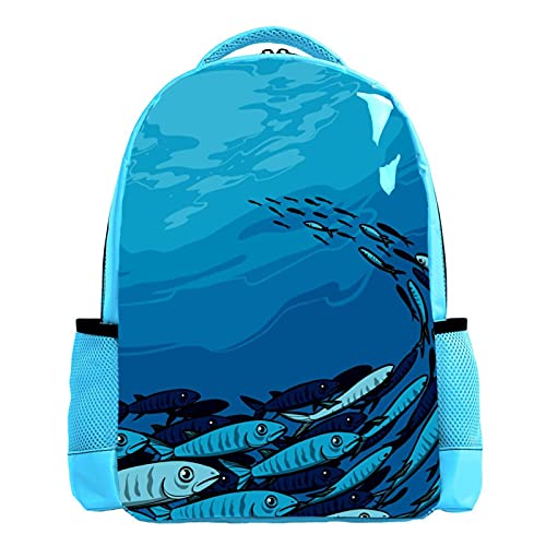 Sac à dos mignon pour garçon bleu rose et multicolore motif aquarelle