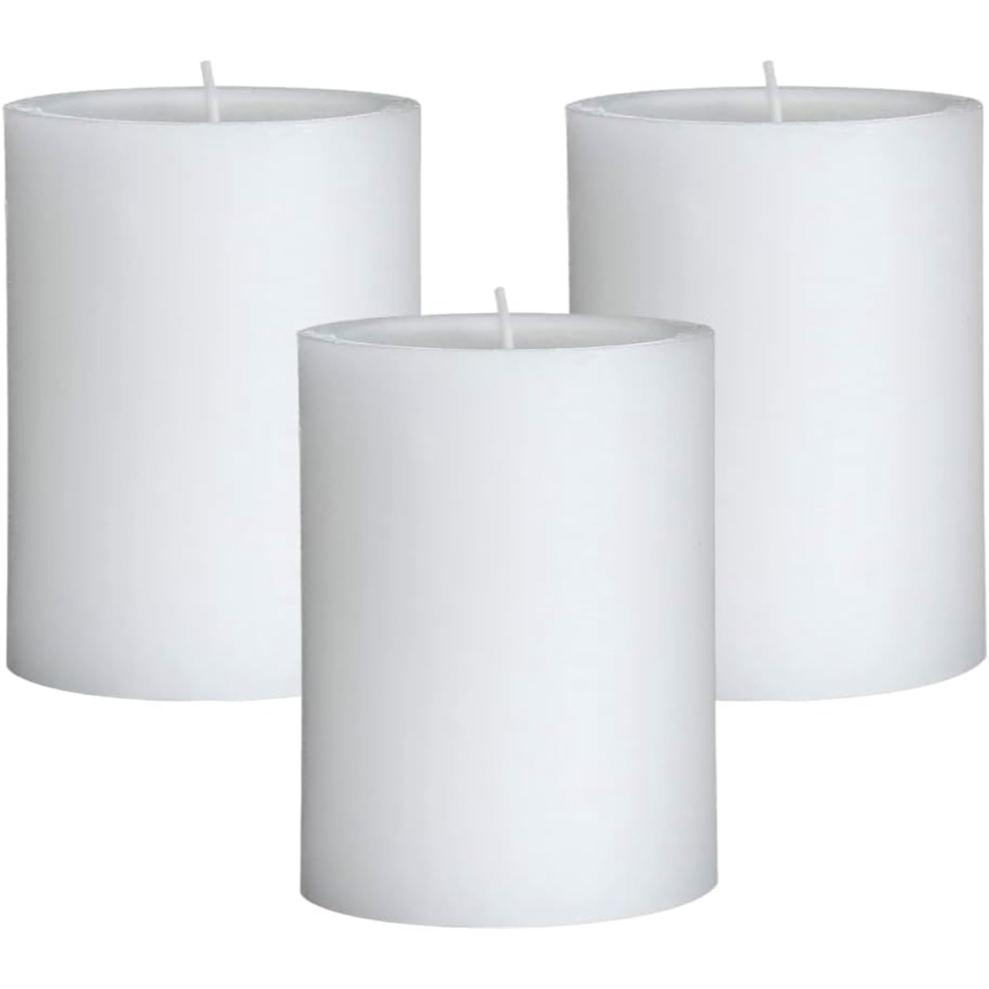 Mister Candle White Pillar Candles Set of 3
